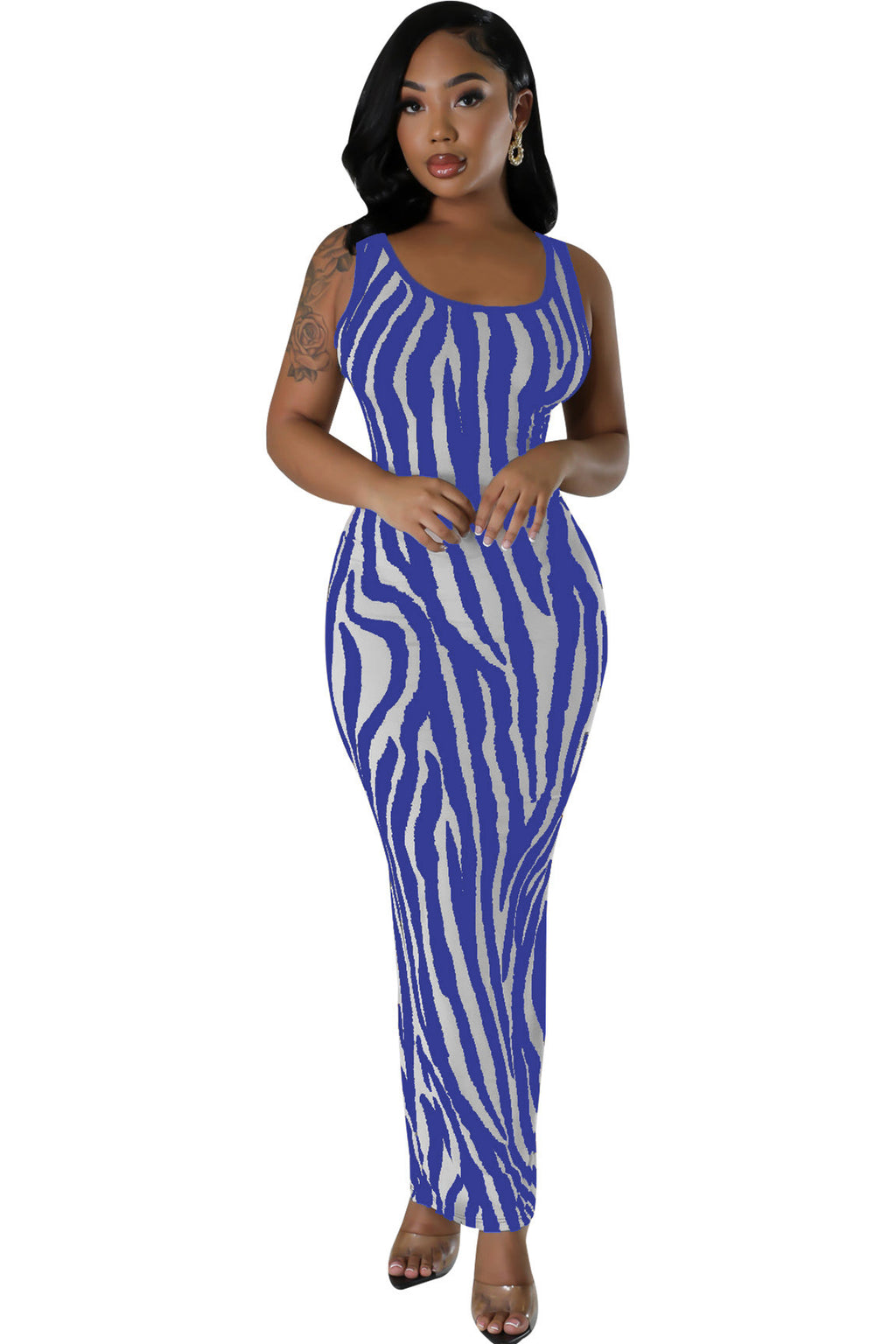Elegantes Westenkleid in A-Linie mit Zebra-Print – Bild 6 | LuxeStyle
