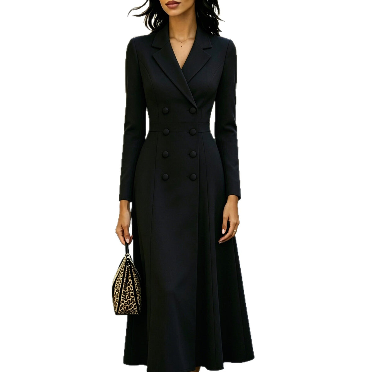 Elegantes, tailliertes Doppelreiher-Kleid – Bild 4 | LuxeStyle