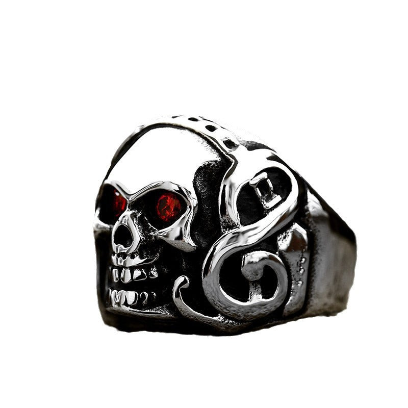 Retro-Totenkopfring aus Edelstahl