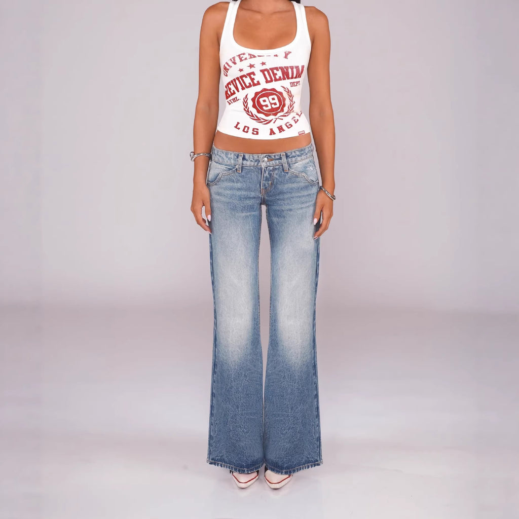 Straight-Leg Jeans in Washed Blue