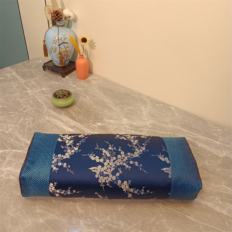 Brocade Raute Beifuss-Kissen mit Buchweizenschalen