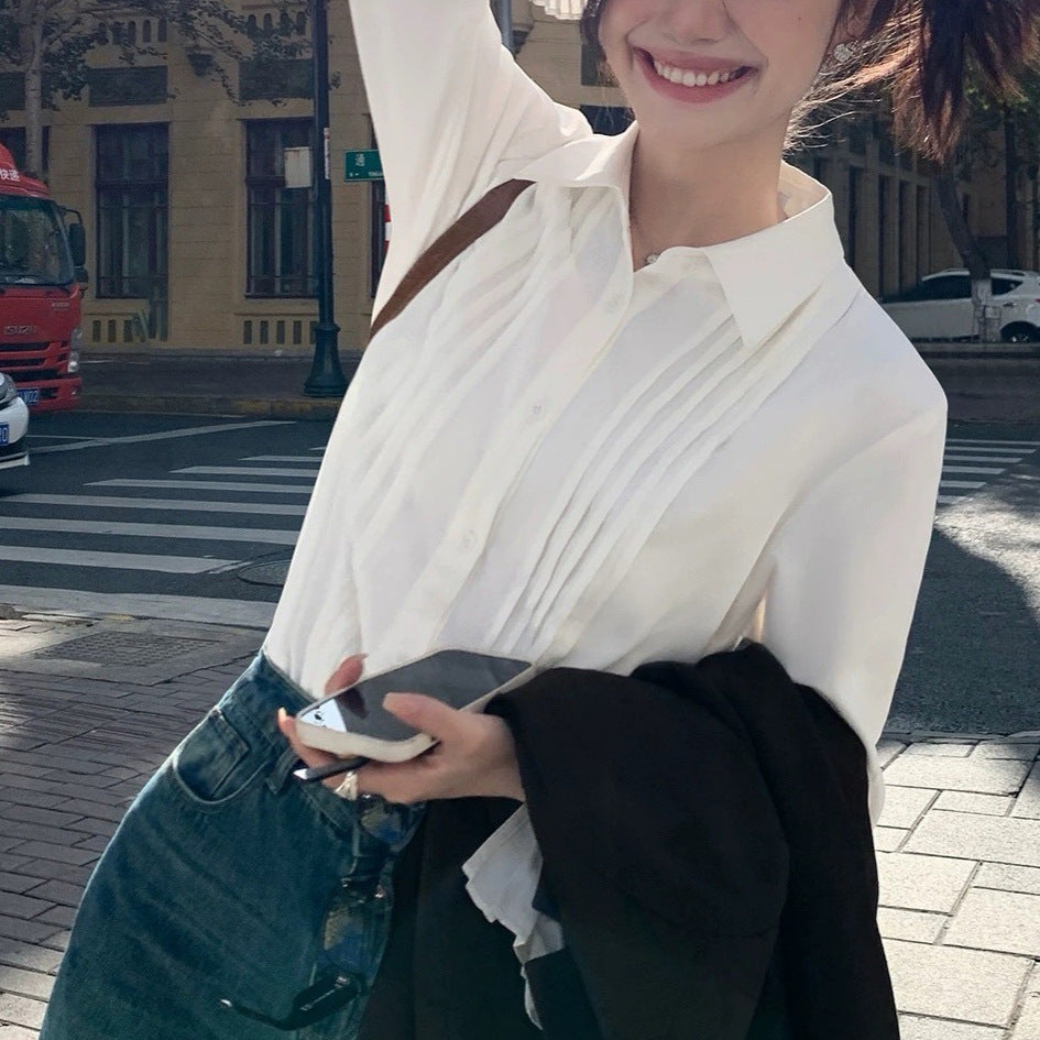 Weisses Französisches Casual-Shirt