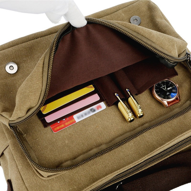 Canvas-Ledertasche für Herren