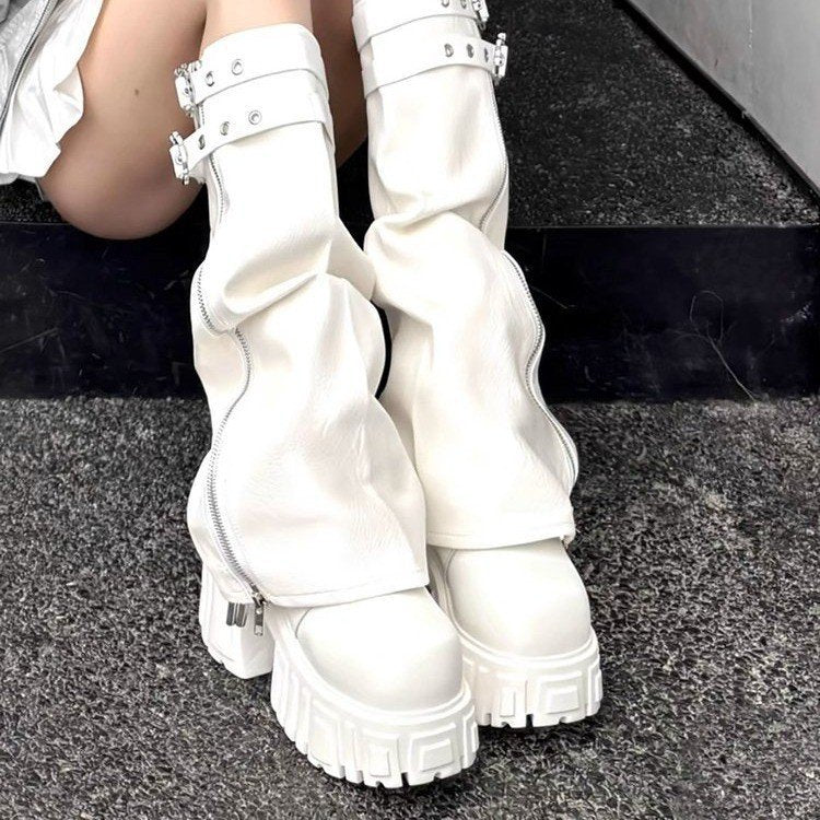 Damen-Boots mit klobigem Absatz