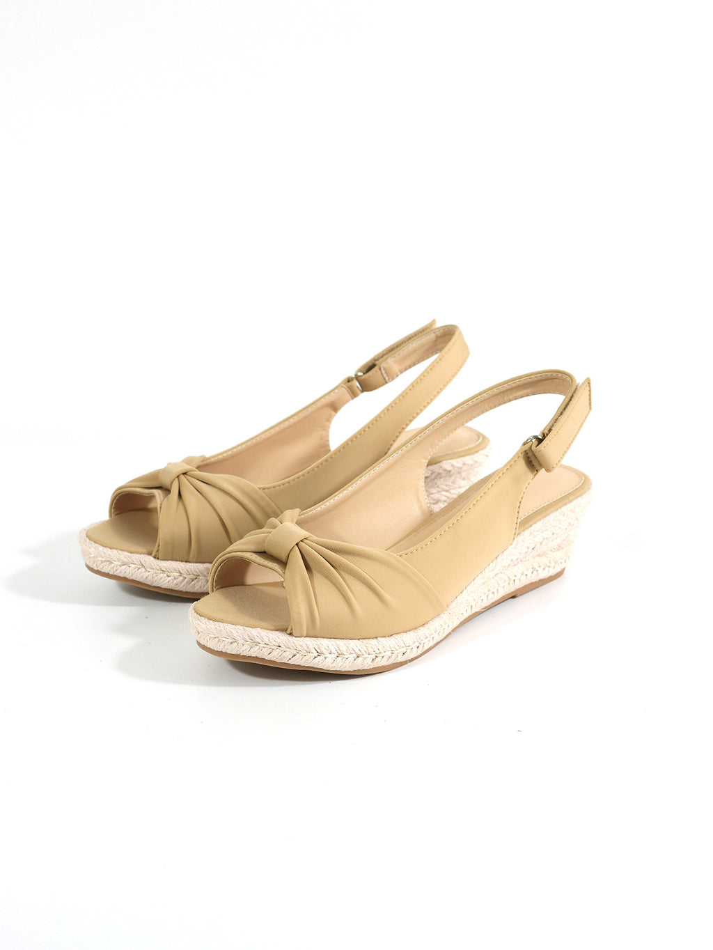 Keilsandalen mit Schleife und Klettverschluss