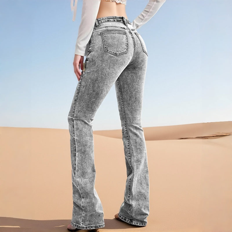 Graue Acid-Wash Jeans