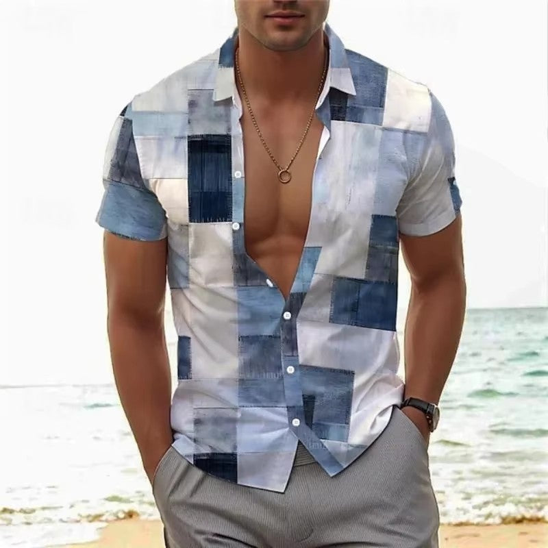 Slim-Fit Strandhemd mit Blumenmuster