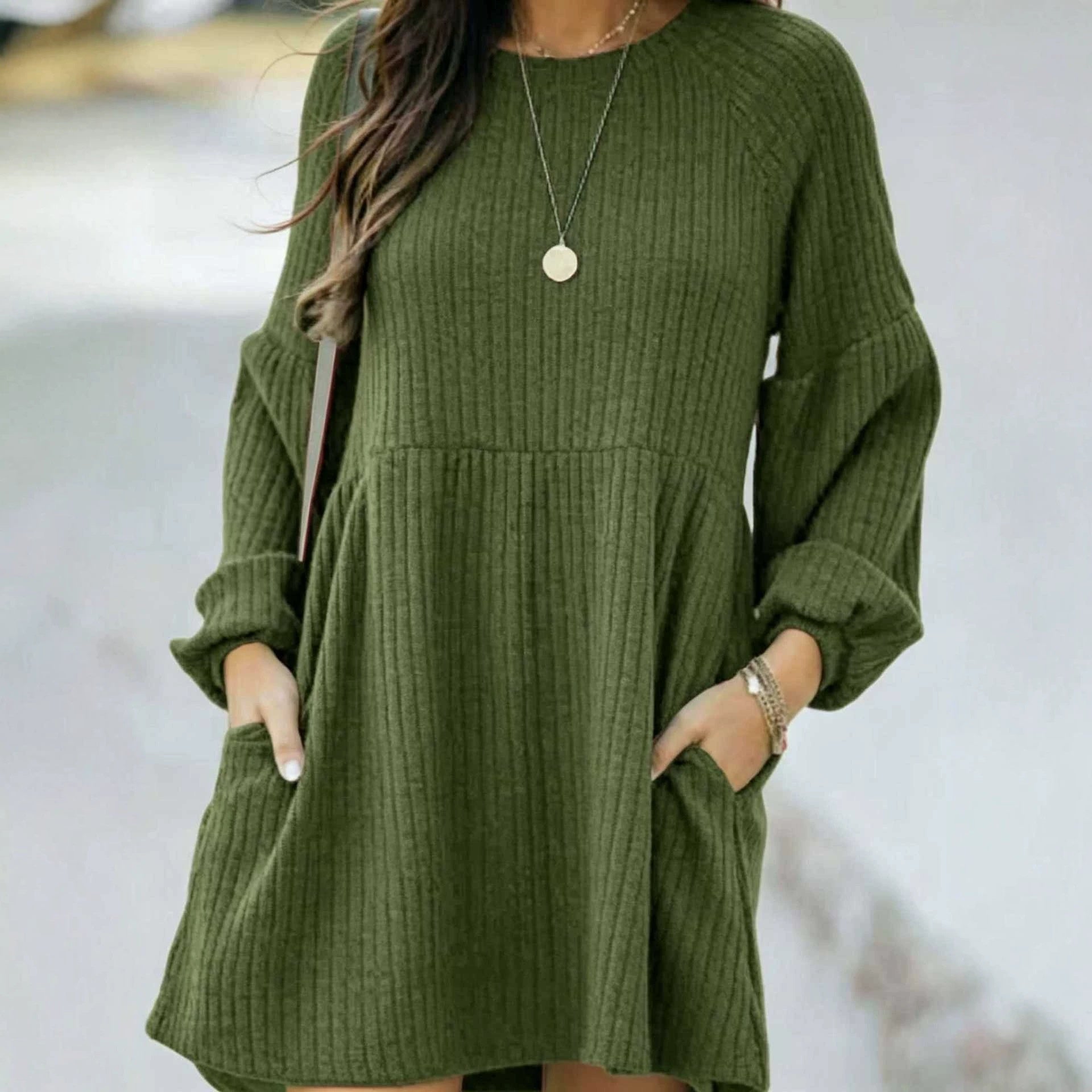 Vielseitiges Langarm-Kleid für Damen