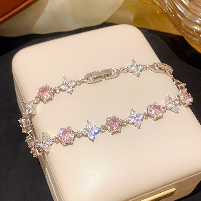Zirkon Armreif mit Blumen-Schnalle im French Style – Ansicht 2