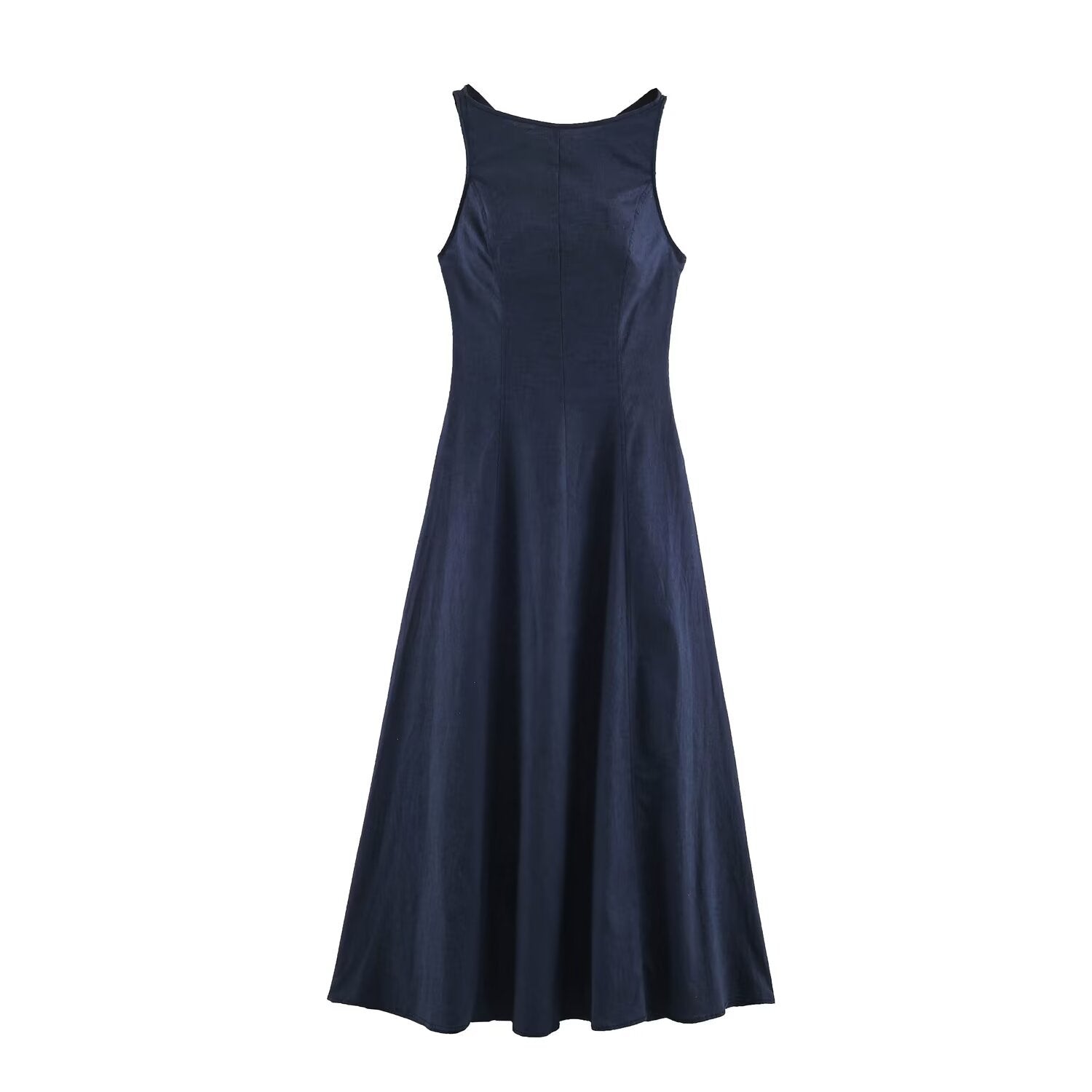Ärmelloses A-Linien-Kleid mit offenem Rücken