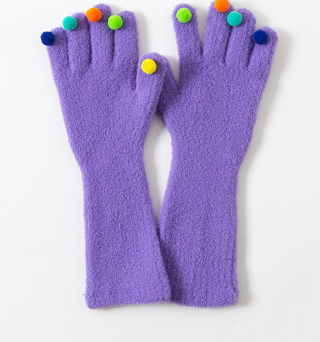 Warme Plüsch-Handschuhe für Damen