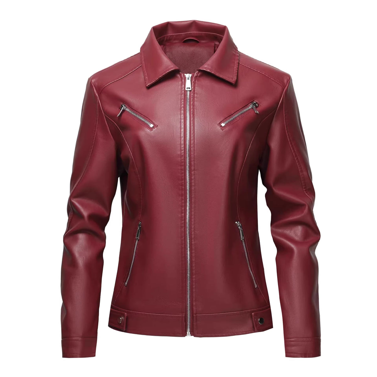 PU Lederjacke Damen, Slim Fit, Schwarz – Bild 3 | LuxeStyle
