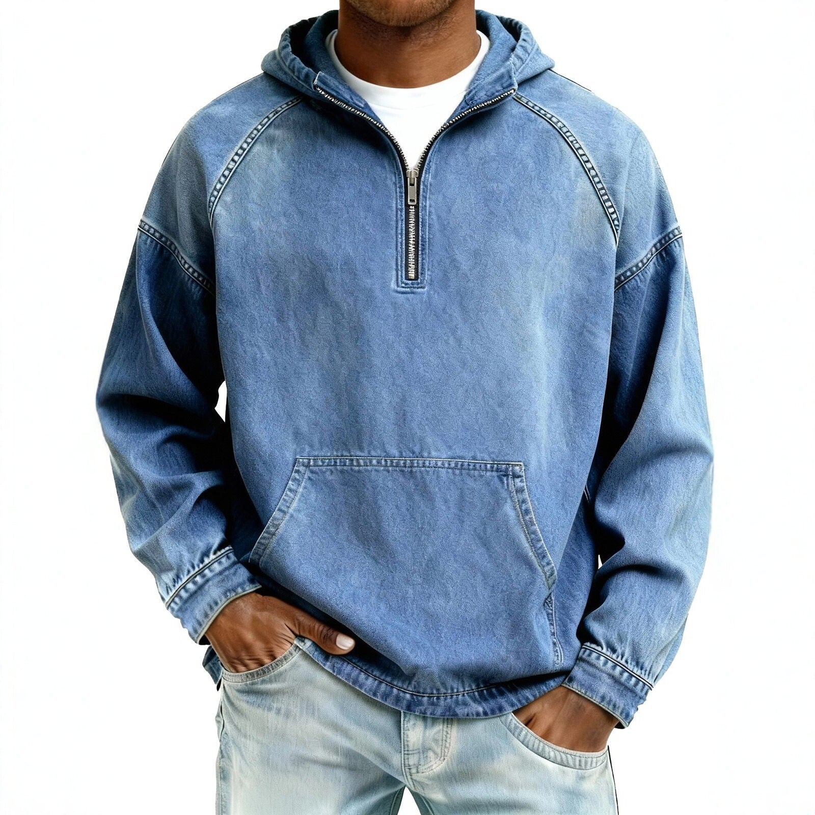 Herren Kapuzen-Sweatshirt mit Reissverschluss – Ansicht 2