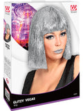 Perücke Glitzy Vegas silber
