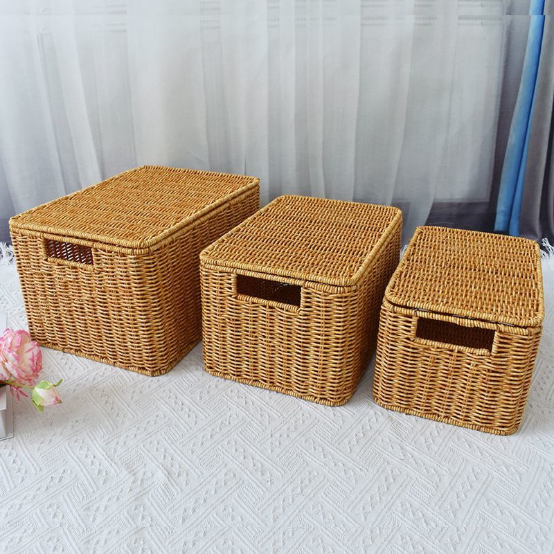 Rattan-Aufbewahrungskorb mit Deckel – Bild 4 | LuxeStyle