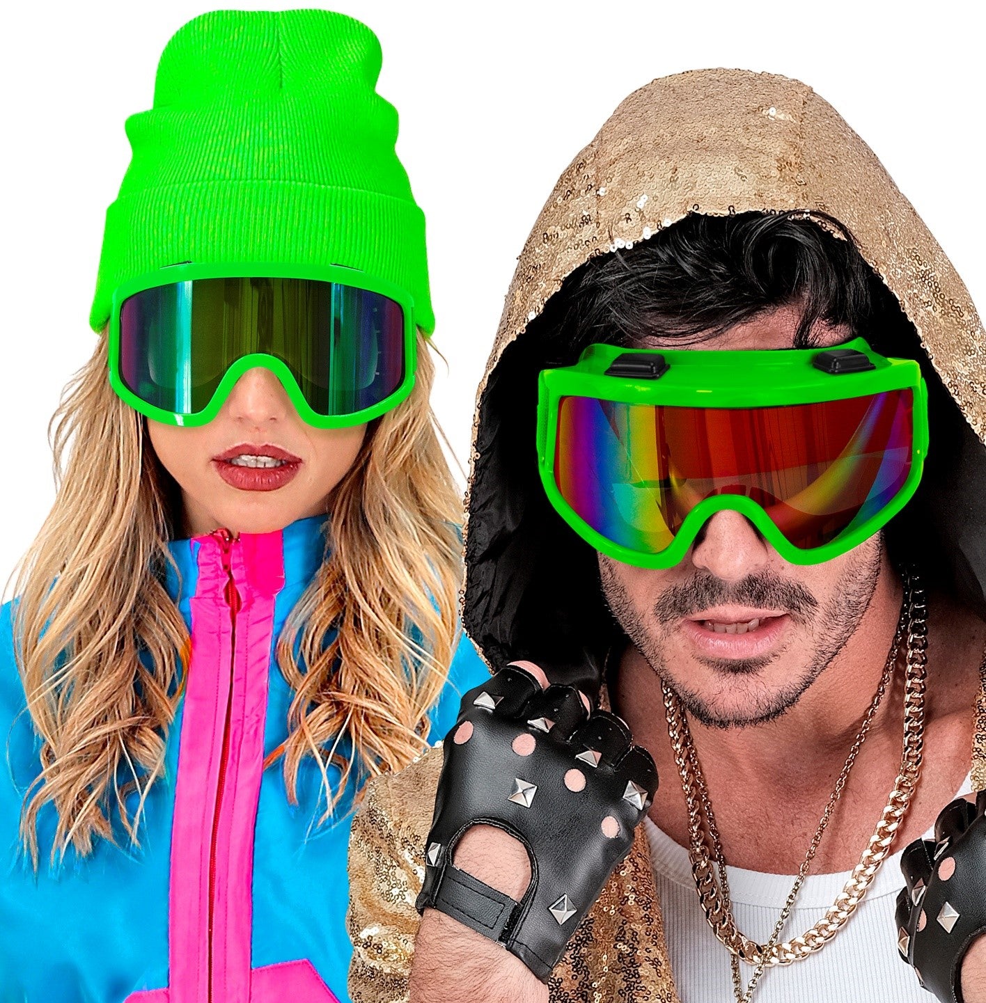 Party Skibrille neongrün