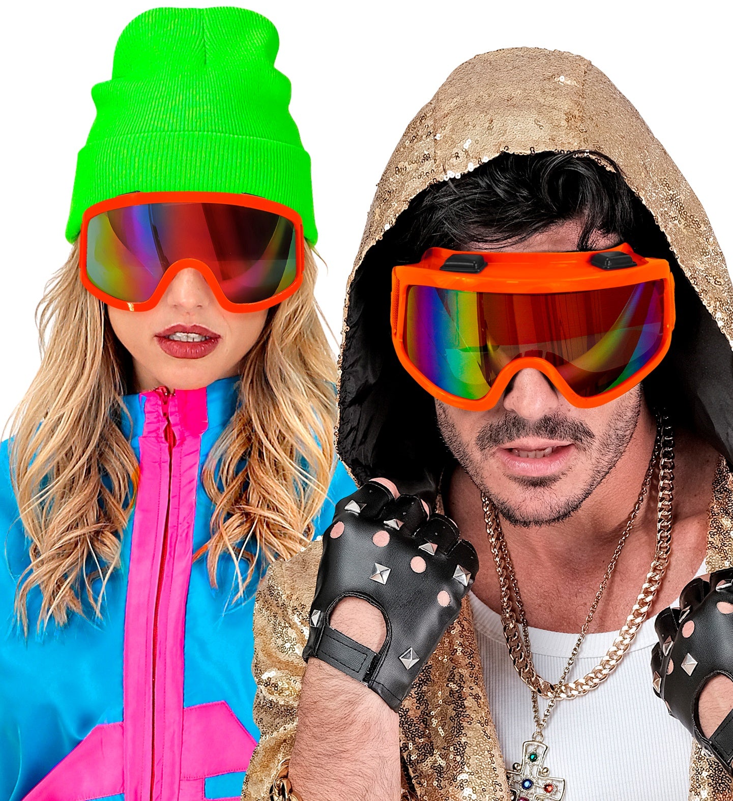 Party Skibrille neonorange
