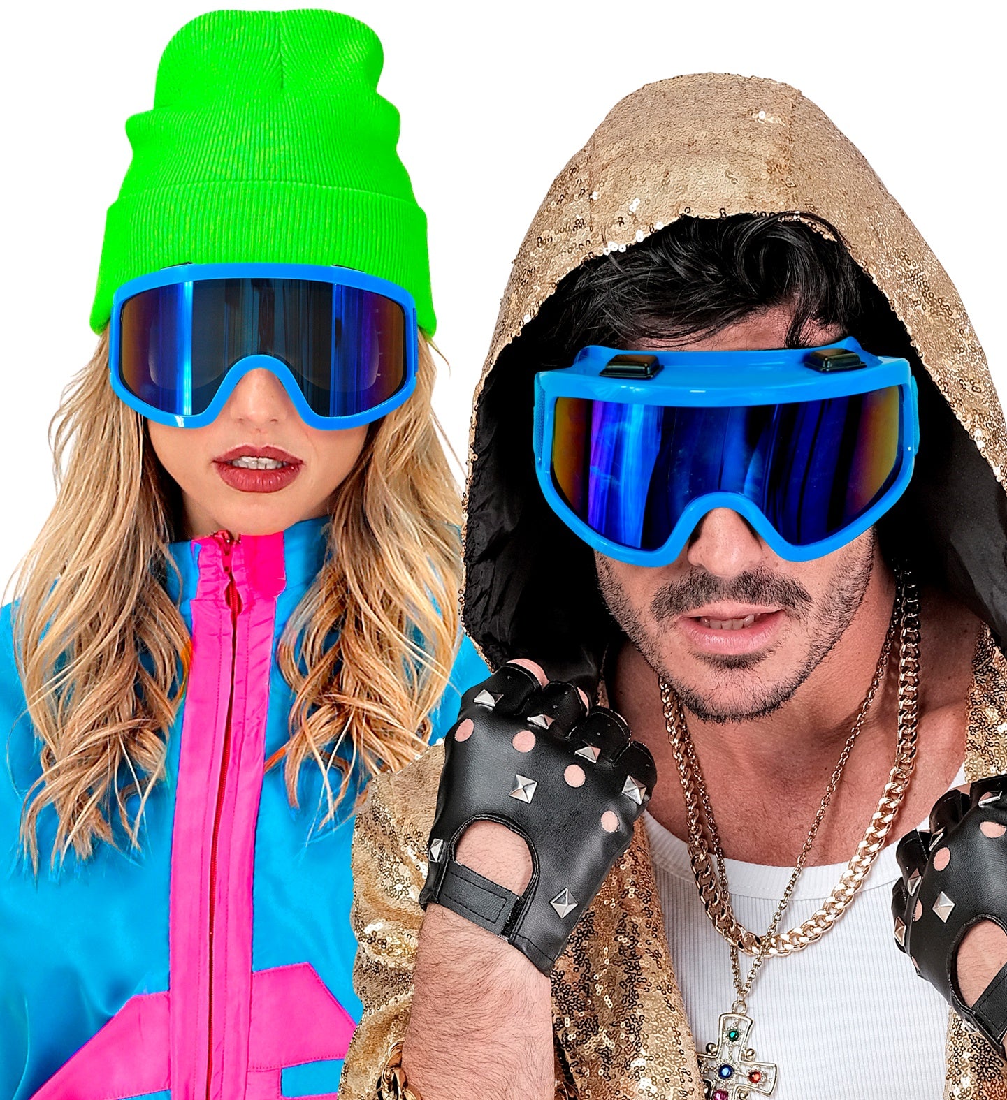 Party Skibrille neonblau