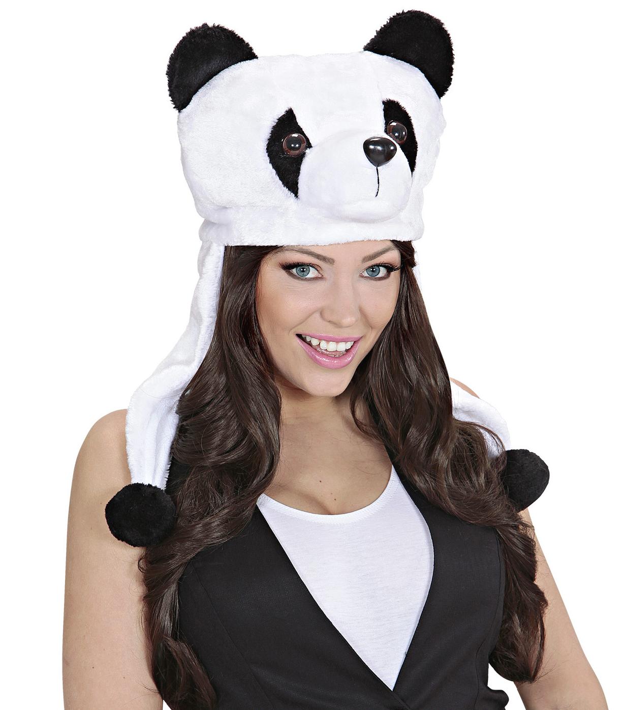 Plüschmütze Panda