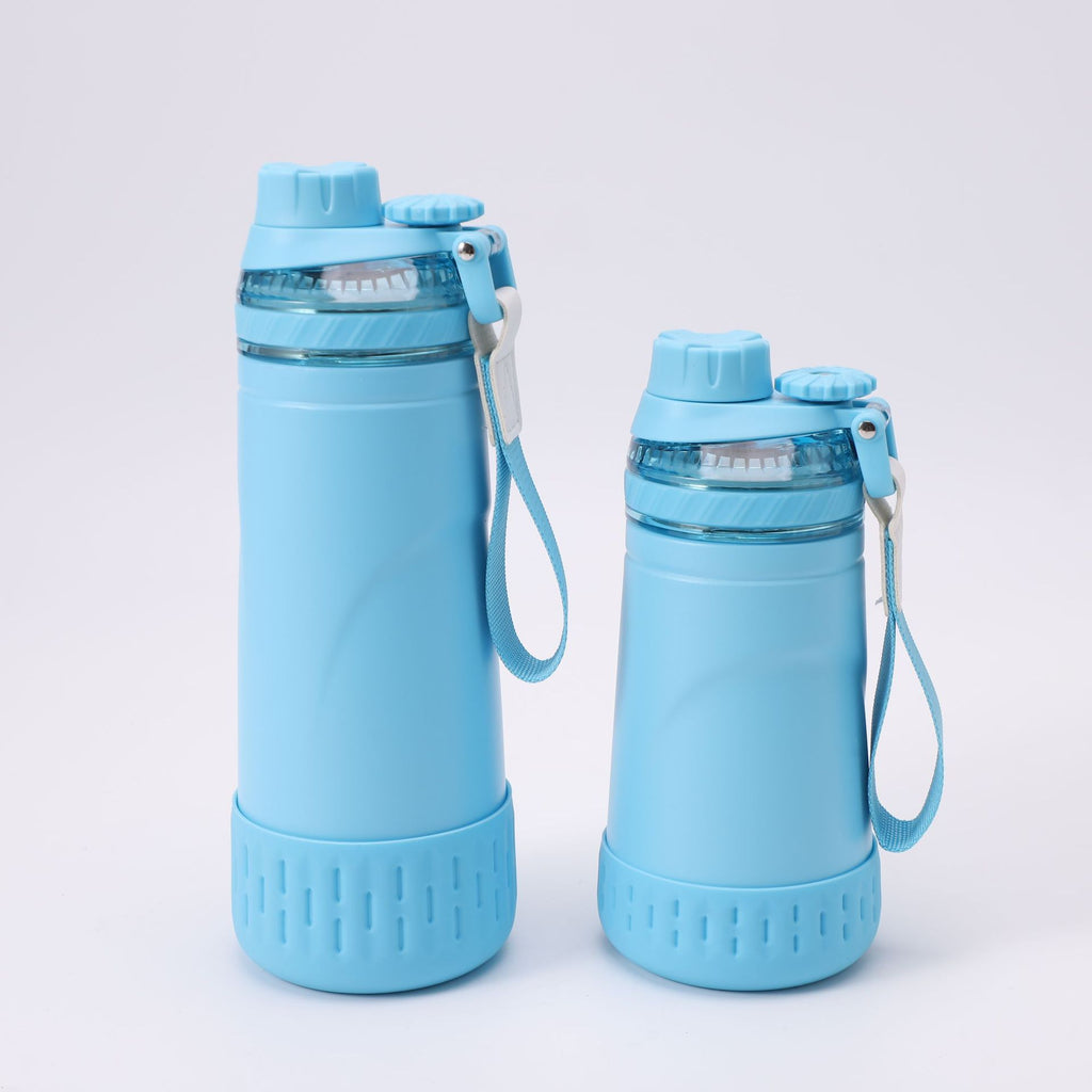 Isolierflasche mit Trinkhalm für Sport & Alltag