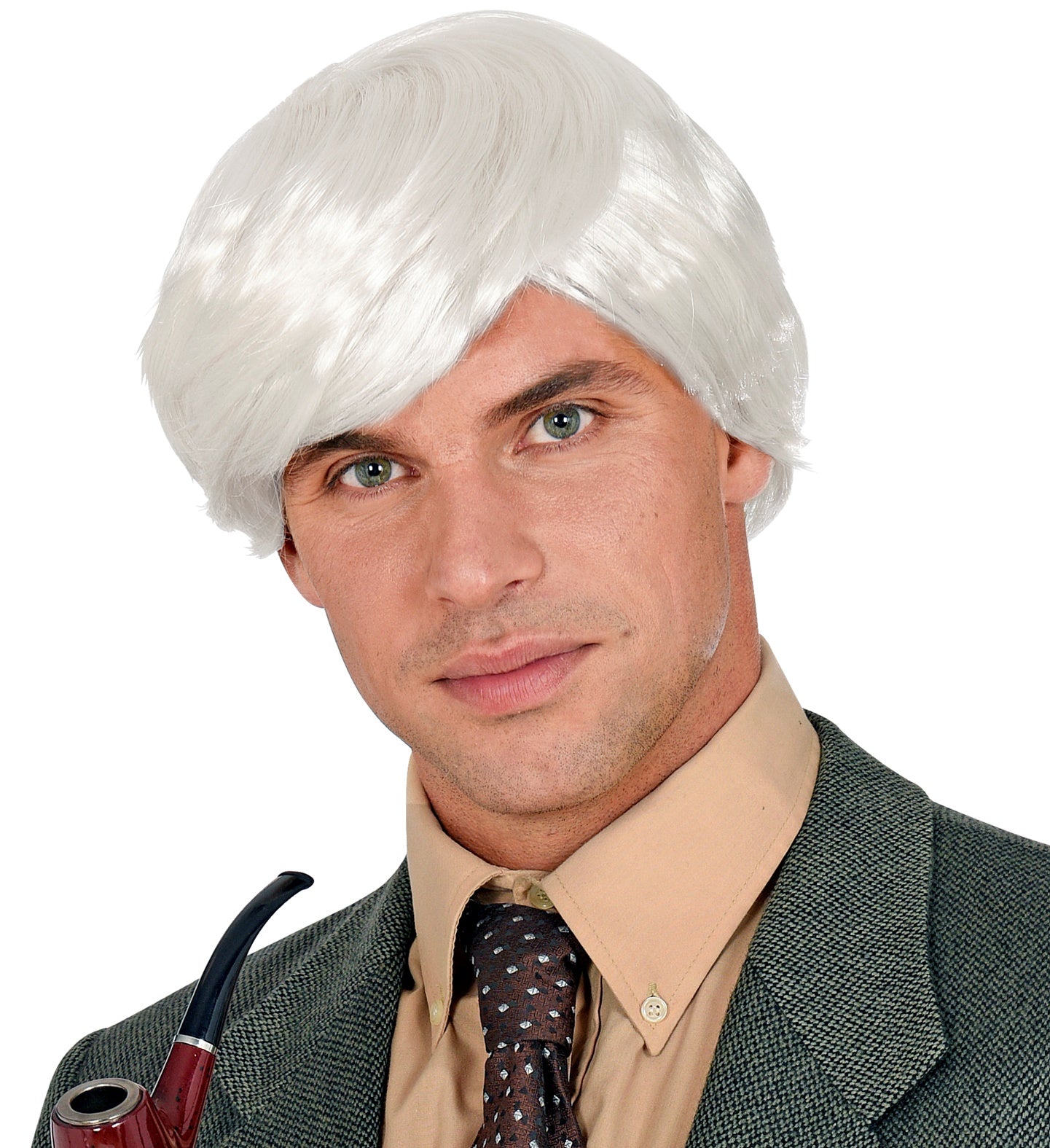 Perücke für Herren Haare weiss