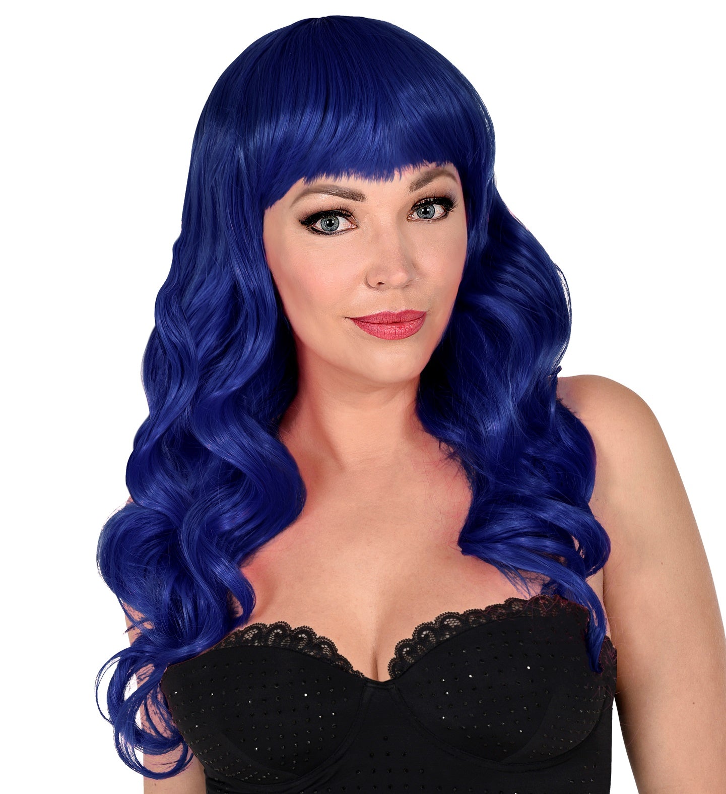 Perücke Bella Blau lange Haare