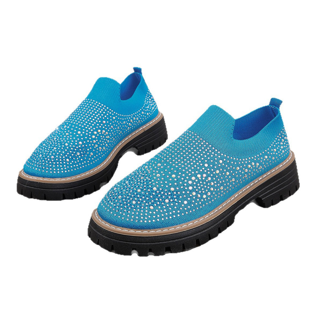 Glitzer-Sneaker mit Chunky Heel