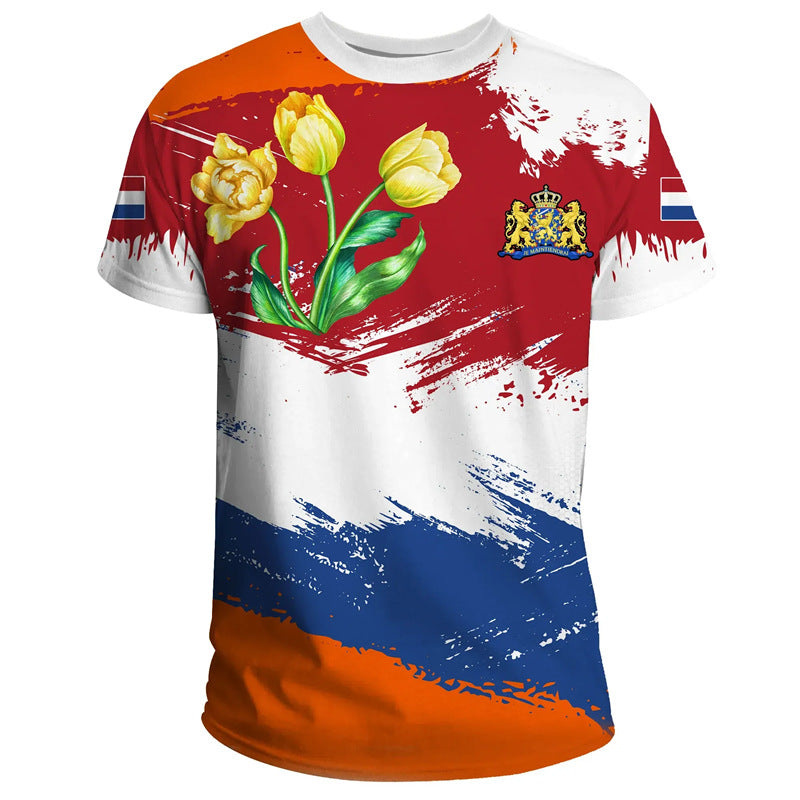 Herren T-Shirt mit Hollandflaggen-Print – Bild 5 | LuxeStyle