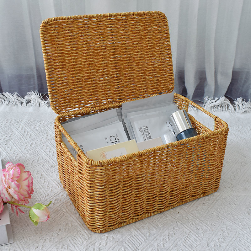 Rattan-Aufbewahrungskorb mit Deckel – Bild 6 | LuxeStyle