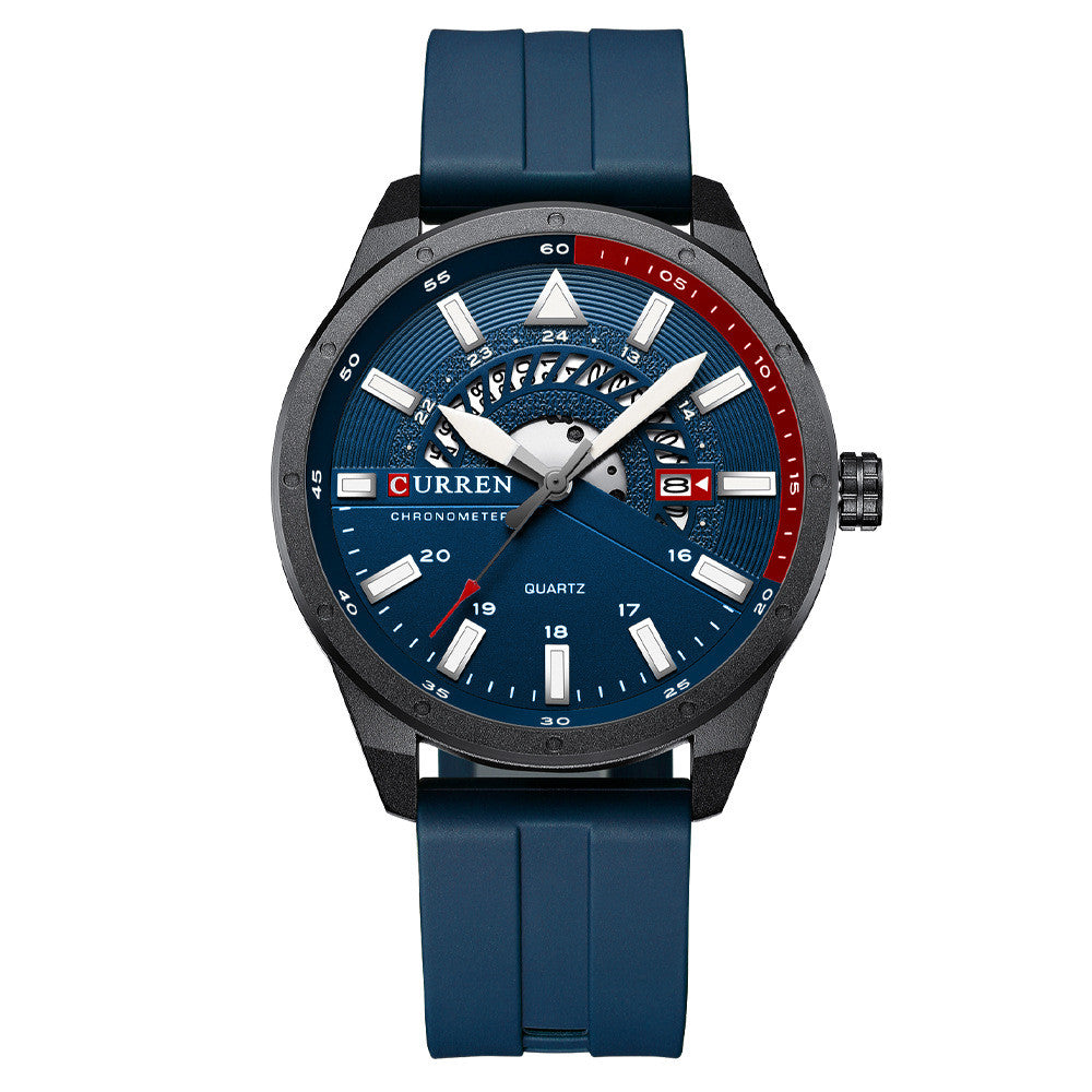 Herren Quarz-Uhr mit Silikonarmband – Bild 5 | LuxeStyle