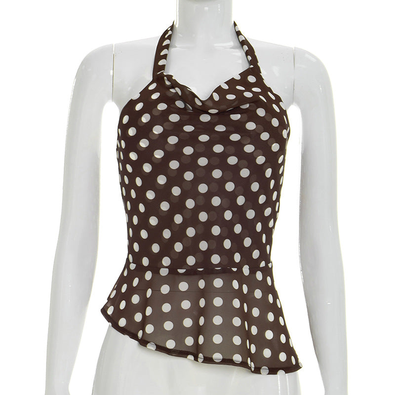 Damen Neckholder-Top mit Polka-Dots