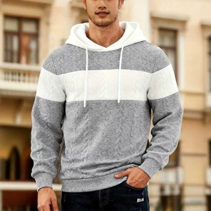 Herren Sweatshirt mit Farbfeldern und Jacquard-Wirkung