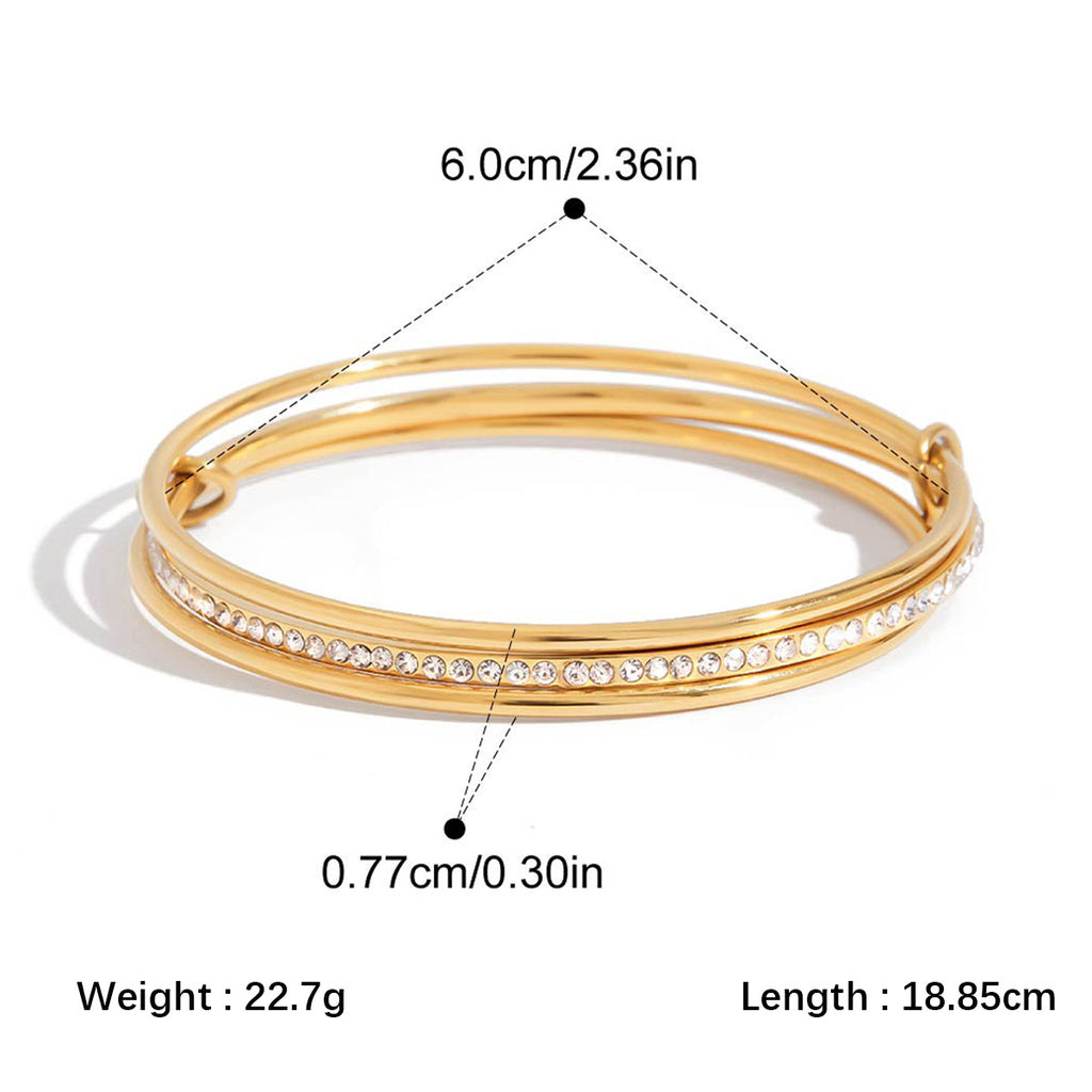 Zirkon-Armband aus Edelstahl