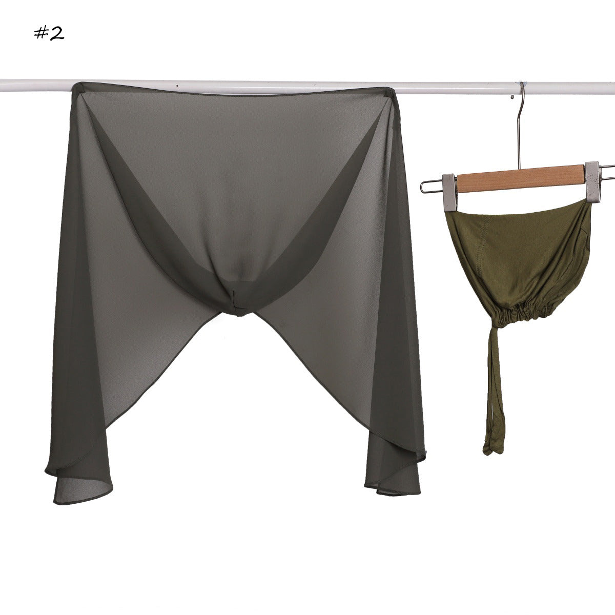 Chiffon-Schal-Set mit Kapuze – Bild 6 | LuxeStyle