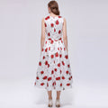 Ärmelloses, hochtailliertes Kleid mit Print – Bild 3 | LuxeStyle