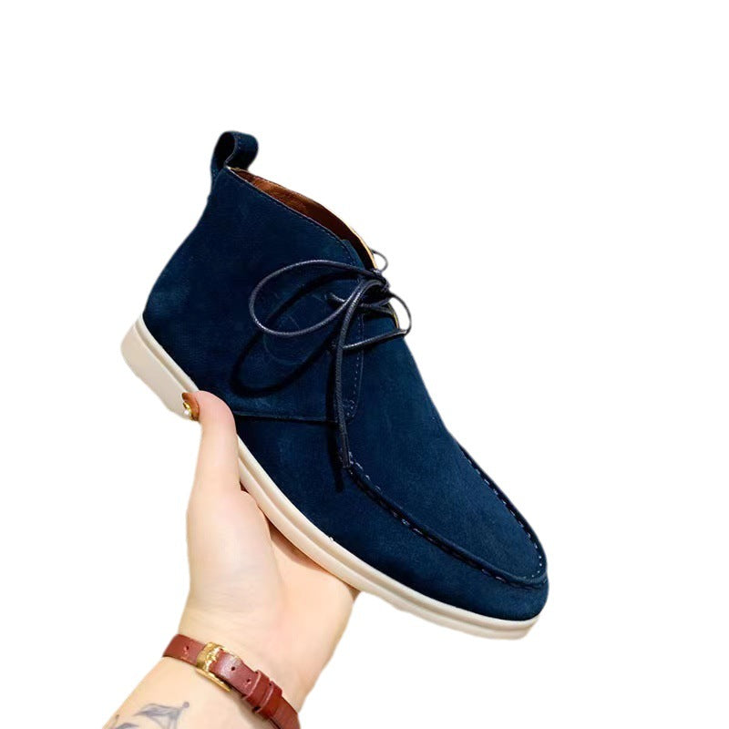 Herren Mid-Top Schnürstiefeletten Mattleder