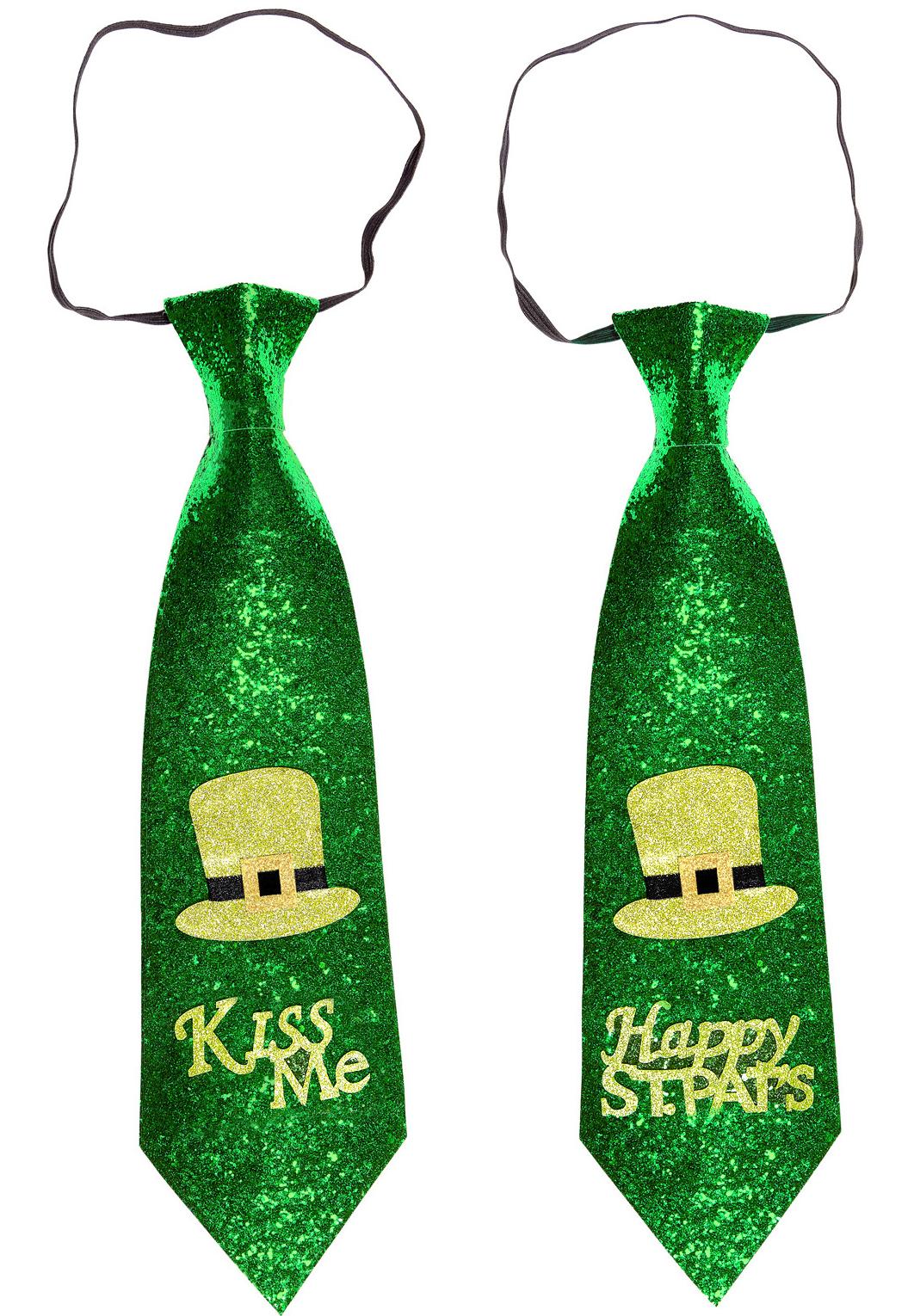 Glitzer-Kravatten für St.Patrick's Day