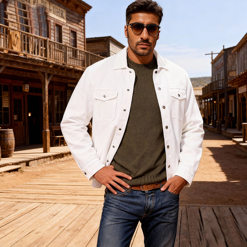 Einfarbige einreihige Mehrtaschenjacke – Bild 3 | LuxeStyle