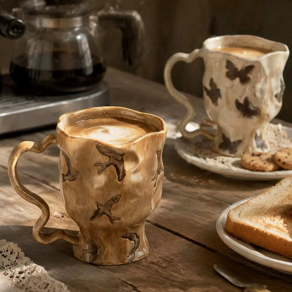 Retro Keramik-Kaffeetasse mit Tiermotiv | LuxeStyle