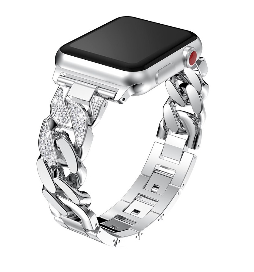 Diamantbesetztes Edelstahlarmband für Apple Watch – Bild 3 | LuxeStyle