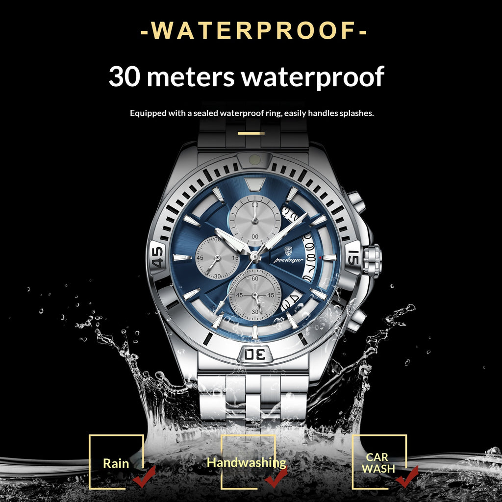 Quarz-Uhr mit Doppelknopf-Ösen, wasserdicht – Bild 7 | LuxeStyle