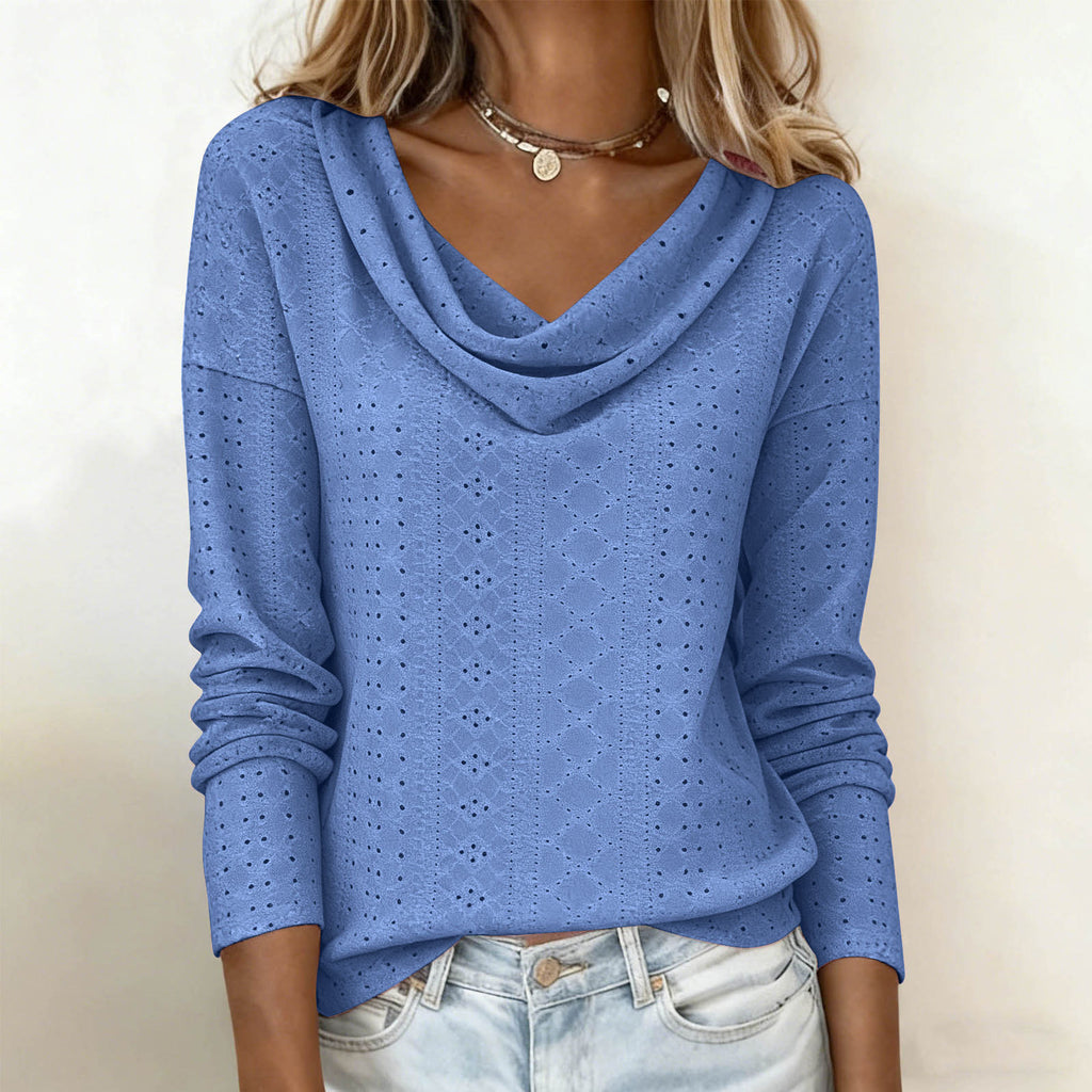 Langarm V-Neck Shirt für Damen