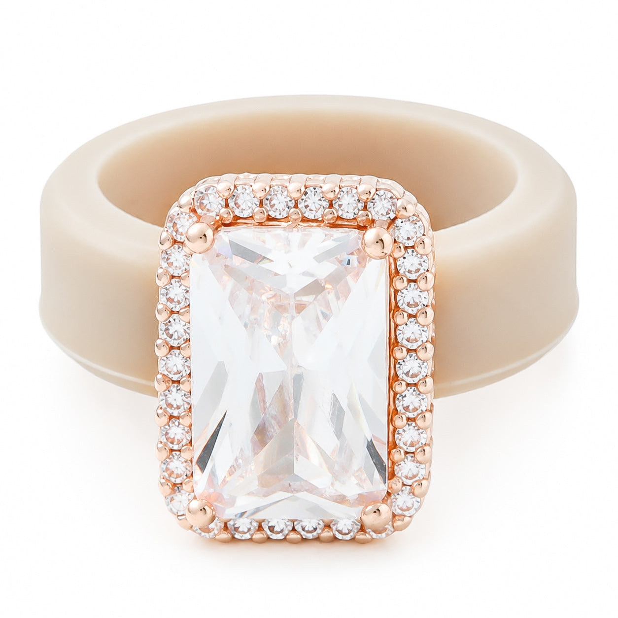 Quadratischer Zirkonring mit Silikoneinlage