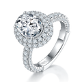 Moissanite Ring mit Doppel-Halo