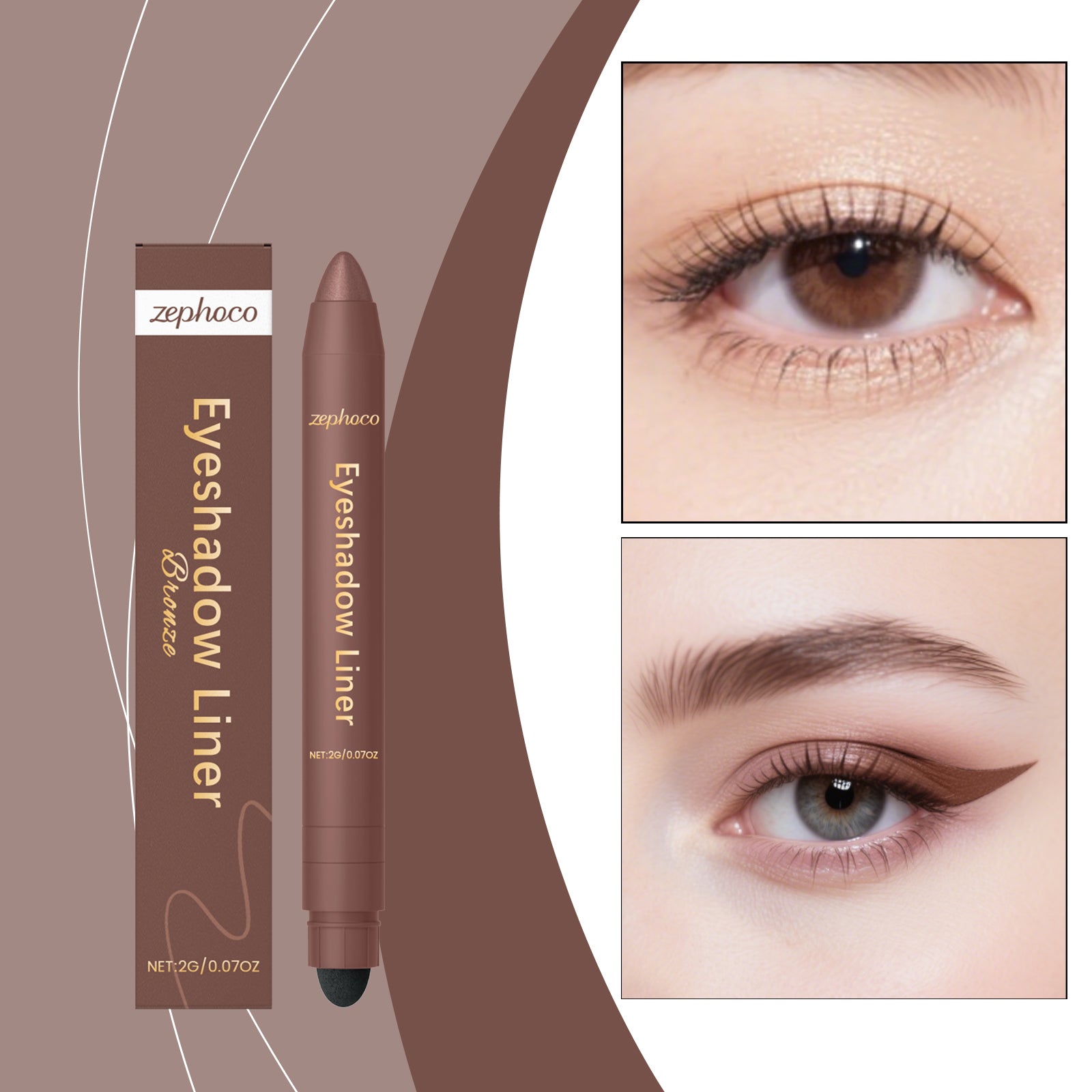 2-in-1 Eyelinerstift Bronze