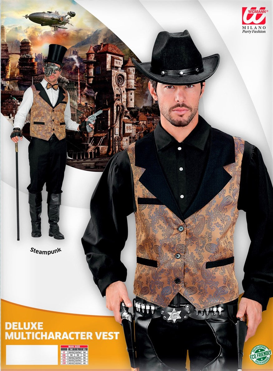 Braune Jacquard Retro Weste