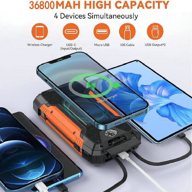 Solar Powerbank 20000mAh mit Kabel