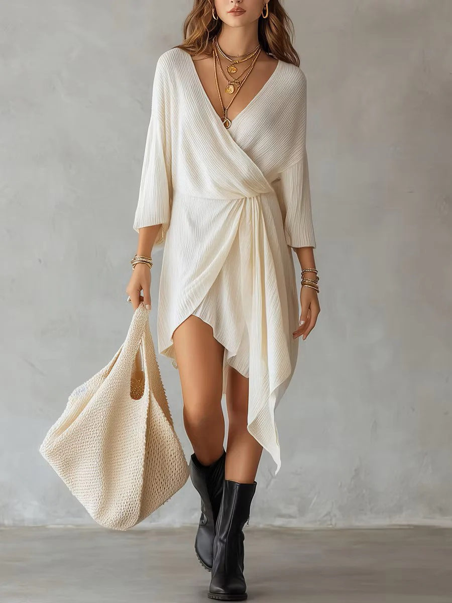 Elegantes Wickelkleid mit V-Ausschnitt