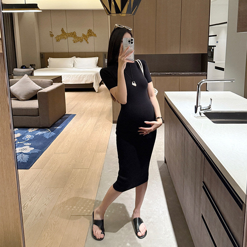 Umstands-Strickkleid mit halbem Rollkragen – Bild 4 | LuxeStyle