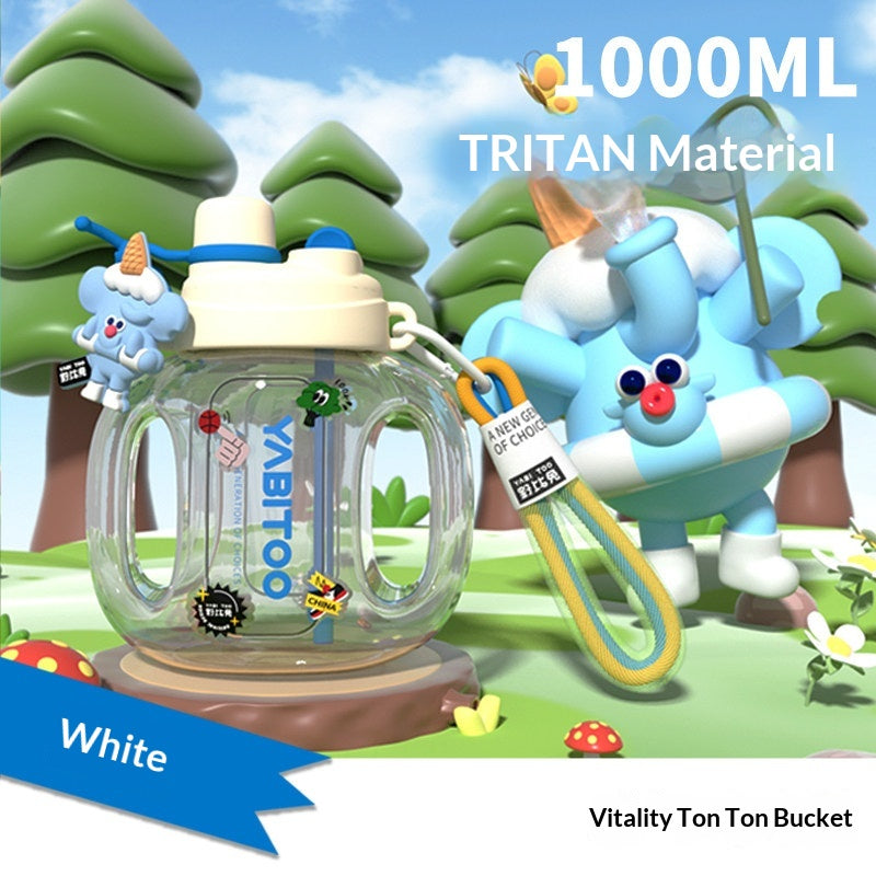 Grosse Trinkflasche mit Strohhalm für Sport & Fitness – Bild 4 | LuxeStyle